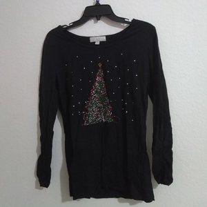 Black Jeweled Christmas Tree Shirt